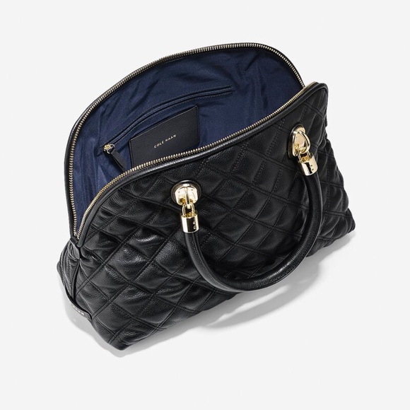 Cole Haan Black Quilted Leather Handbag - Great Condition - Picture 3 of 11